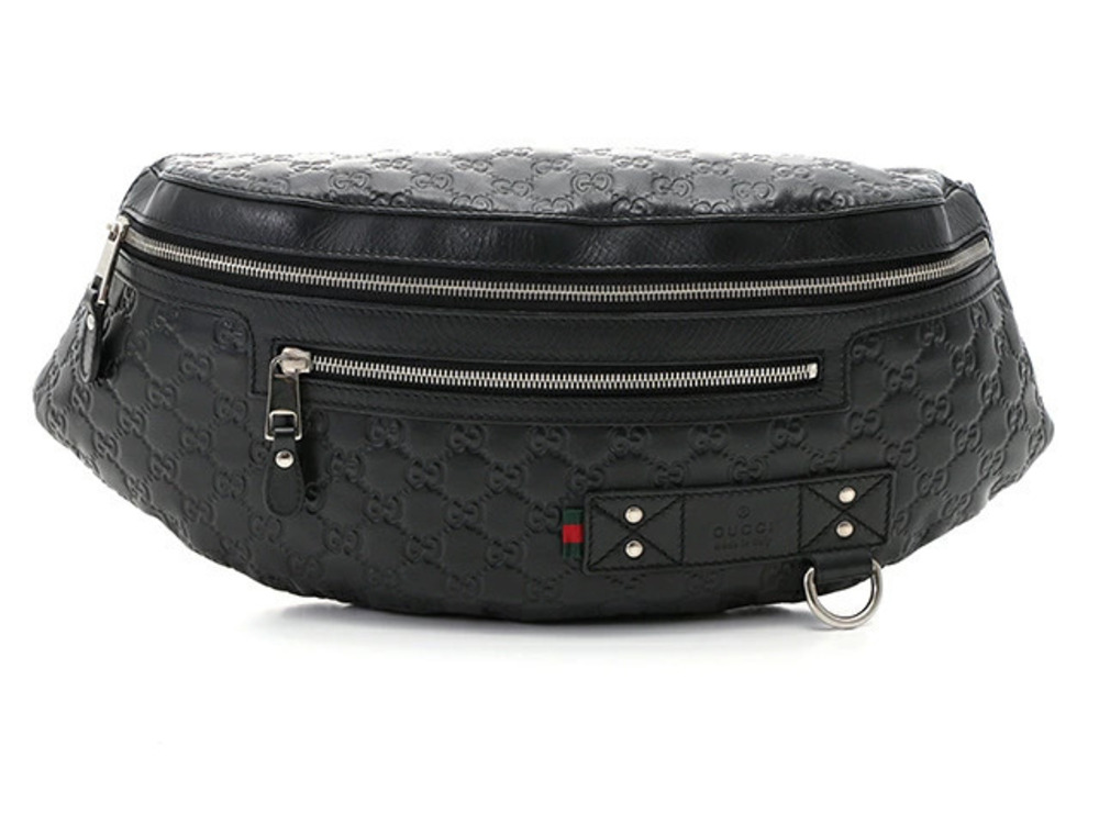 Gucci Waist Belt Crossbody bag body Gucci Guccissima calfskin black